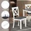 Ensemble de salle à manger moderne 5 pièces: table en bois et 4 chaises, 4 sièges, gris et blanc deux tons