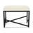 Trion Abstract Black Bench with White Boucle Upholstery