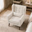 Chaise d'appoint moderne, fauteuils en chenille pour le salon, fauteuil rembourré Mordern, chaise longue rembourrée et confortable dans un petit espace, chambre à coucher, avec coussin, pieds en bois massif-703088390