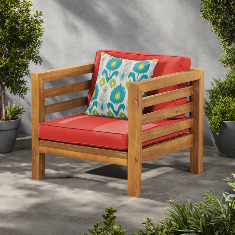 CHAISE CLUB, Naturel, Rouge