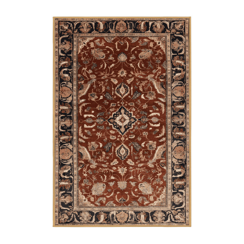 Tapis brun lavable à la machine, Rectangle 4pi x 6 pi