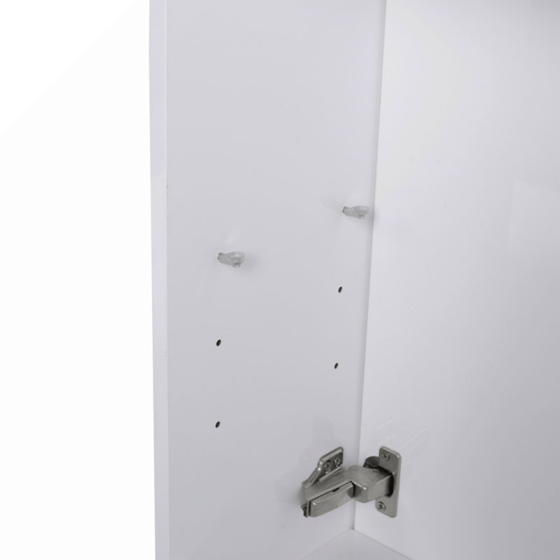 Meuble-lavabo autoportant de 23 po avec lavabo et portes à fermeture douce, Blanc
