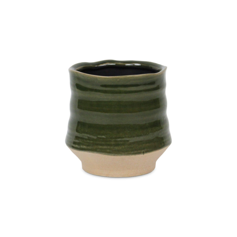 Halimatou Handmade Ceramic Pot Planter, 5.25" x 5" x 5"