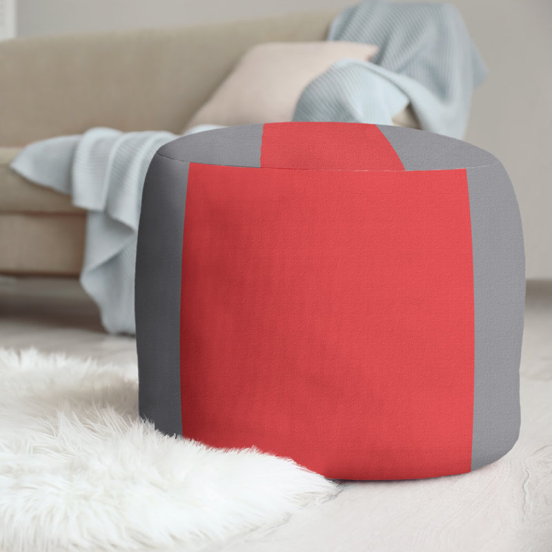 Repose-pieds repose-pieds rond 20,5", Carolina, Gris mat / rouge / gris mat