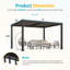 Pergolas en aluminium 10 pi x 12 pi avec persiennes réglables en métal et drainage caché, pergola d'extérieur résistante aux intempéries avec cadre entièrement en aluminium pour la cour, au bord de la piscine-97239173-111448498