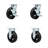 6 Inch Rubber on Steel Caster Set with Roller Bearings 2 Brakes 2 Rigid SCC/SCC-30CS620-RSR-TLB-2-R620-2