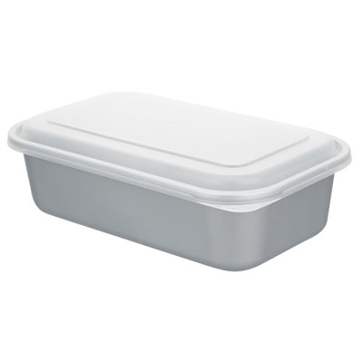 Restaurantware-Futura 33.8 Ounce Meal Prep Containers With Lids, 100 Microwavable To Go Containers - Inserts Sold Separately, Disposable, Silver Plastic Food Containers With Lids