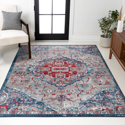 Tapis rouge / bleu marine Blakeley