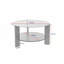 Table basse moderne avec plateau 100% verre trempé, finition noyer et transparent, 75 x 40 x 75 cm, structure en panneau de particules enduit 100% mélamine durable, supporte jusqu'à 15 kg-1319324692-1319325162