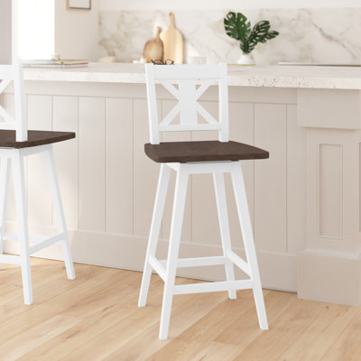 Bakersville Modern Farmhouse Wooden Swivel Bar and Counter Stool by Taylor & Logan