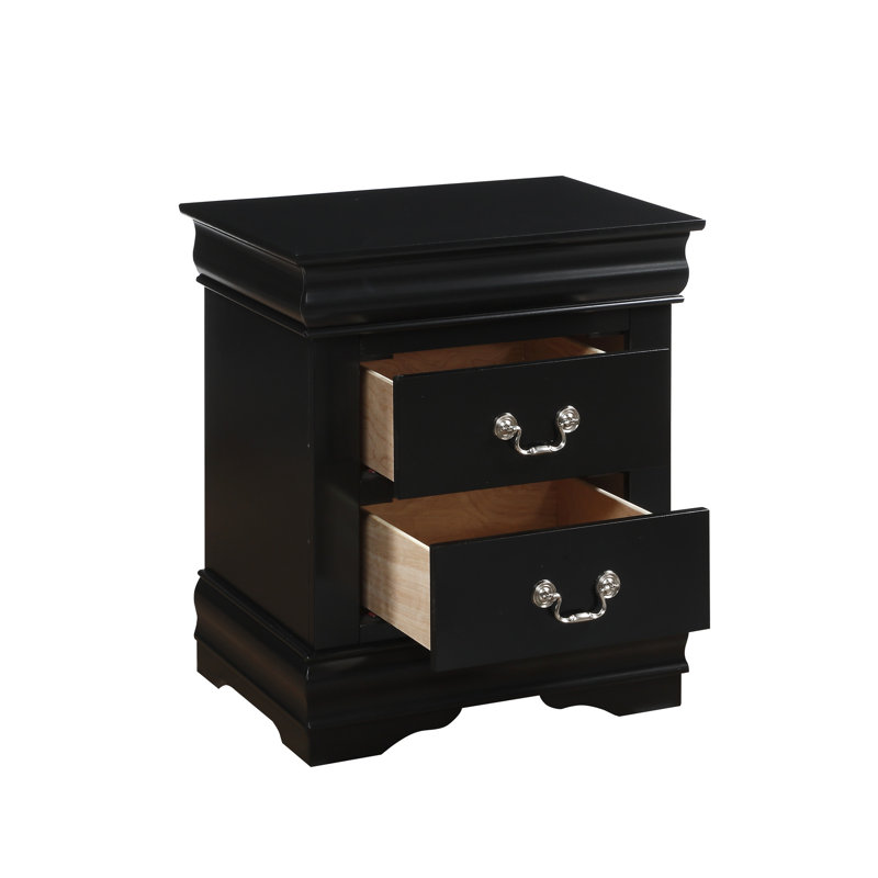 Table de chevet noire avec une grande capacité de rangement - 24 po de haut x 21 po de large sophistiquée pour la chambre à coucher - profondeur de 15 po de hauteur