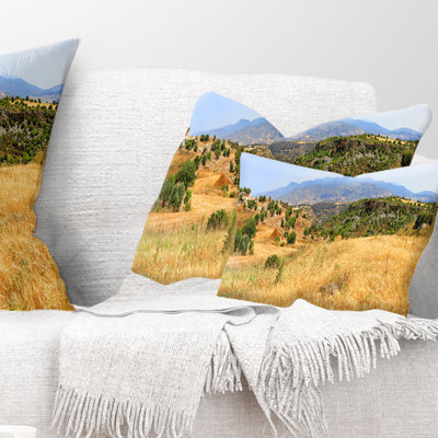 Cyprus Landscape Panoramic View Landscape Printed Lumbar Pillow