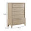 Commode haute Hadly, 5 tiroirs, boutons en nickel satiné, beige rustique