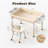 Kids Table & 2 Chairs Set, Height Adjustable Children Activity Table w/Storage, Graffiti & Building Blocks Tabletop, Toddler Furniture Set for Classroom, Daycare, Home-1563777627