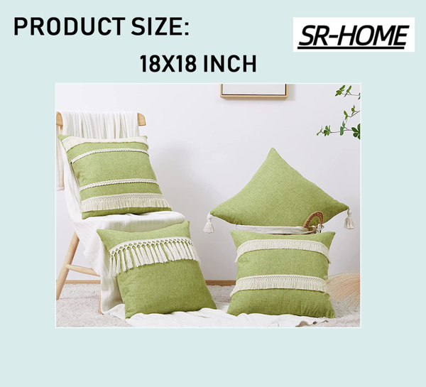 SR-HOME Fringe Velvet Pillow Cover