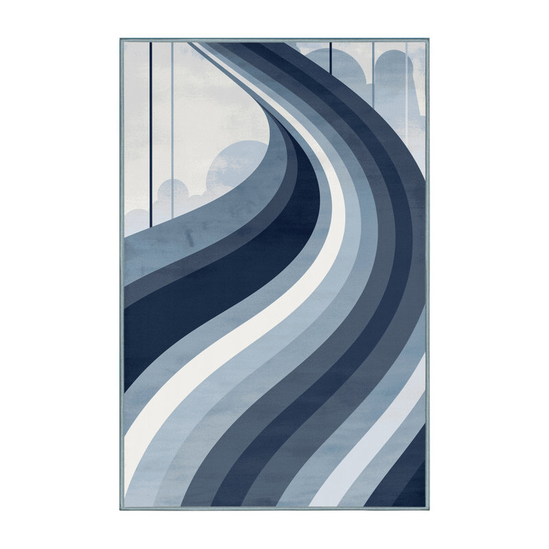 Tapis gris moelleux en tissu Slalom, 5 x 7