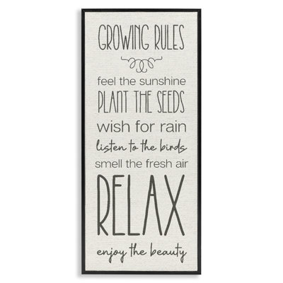Serene Gardening Rules Framed Giclee, design by Lil' Rue