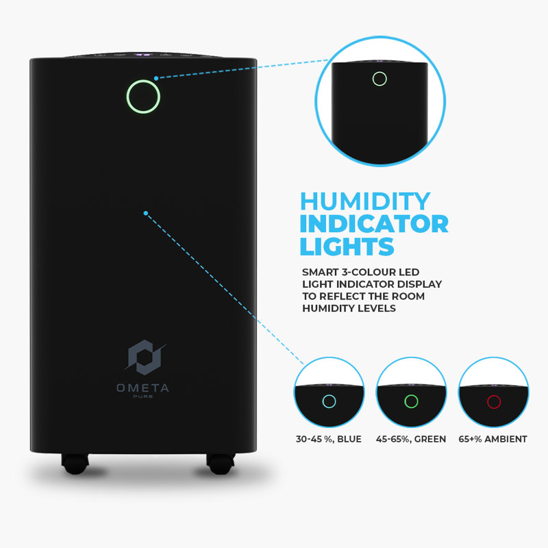 Console Dehumidifier, 46cm H x 25.5cm W x 22cm D, Black