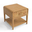 Adden Mid-century Modern 1-drawer End Table/nightstand With Lower Shelf, Solid Wood Frame & Burl Veneer Drawer Front-123491658
