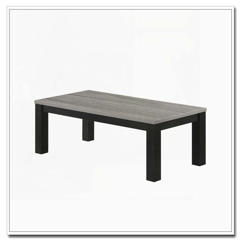 Ensemble de table de salon 3 pièces - table basse et deux tables de bout, finition gris noir, Gris
