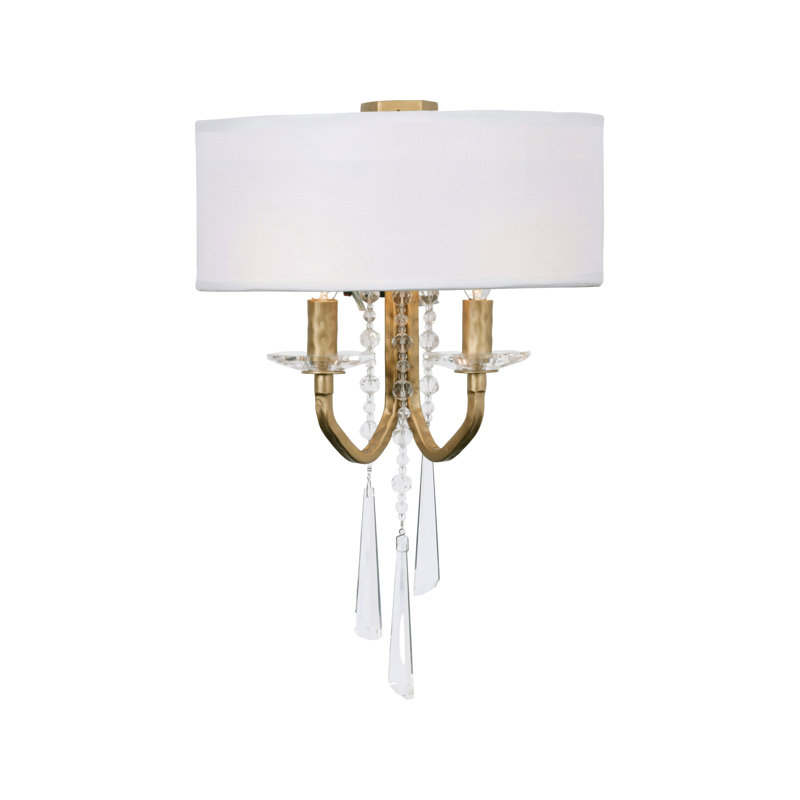 Barcelona 2-Light Wall Sconce, Brass Kisser