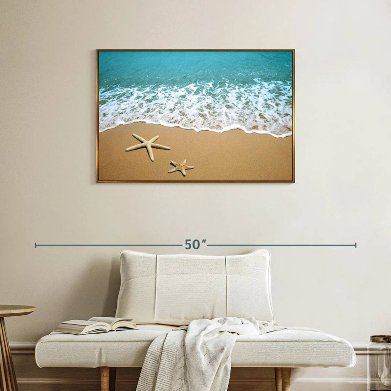 Étoile de mer, Cadre flottant doré, 37 po x 25 po