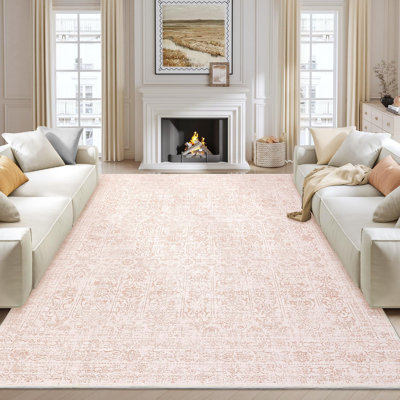 Rectangle Abstract Washable Area Rug