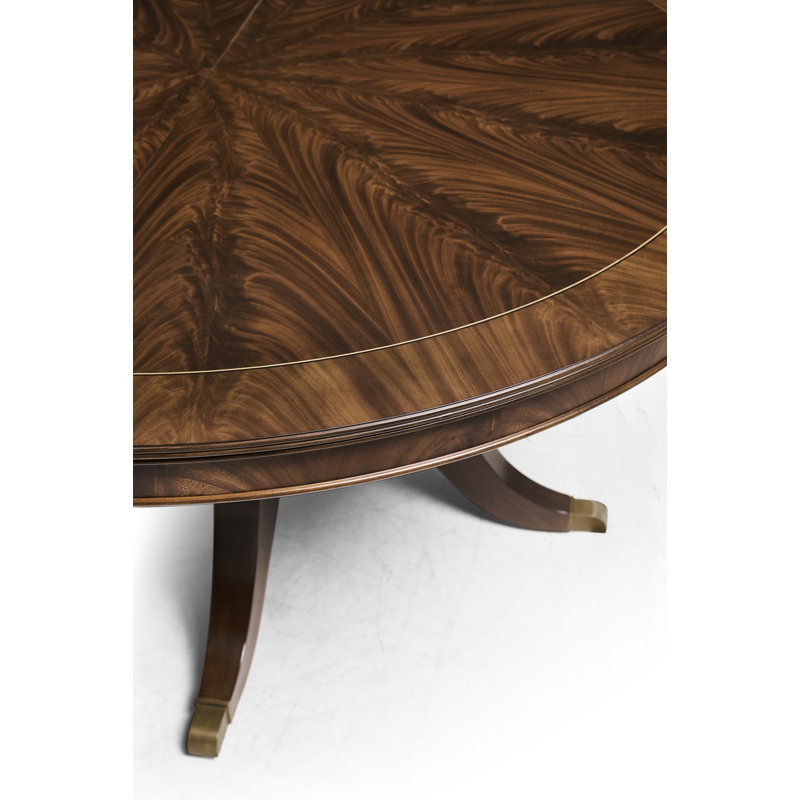 Round Mahogany Dining Table Opens To 10 Feet  Seats 12