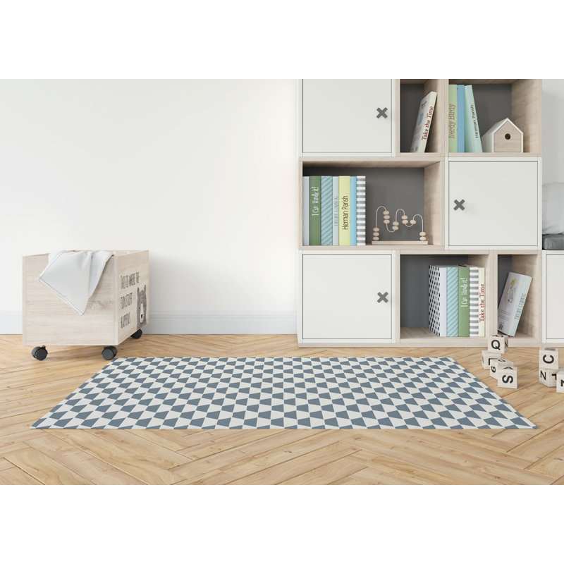 Tapis de jeu Hex Kids, Bleu, Rectangle 5 pi x 7 pi