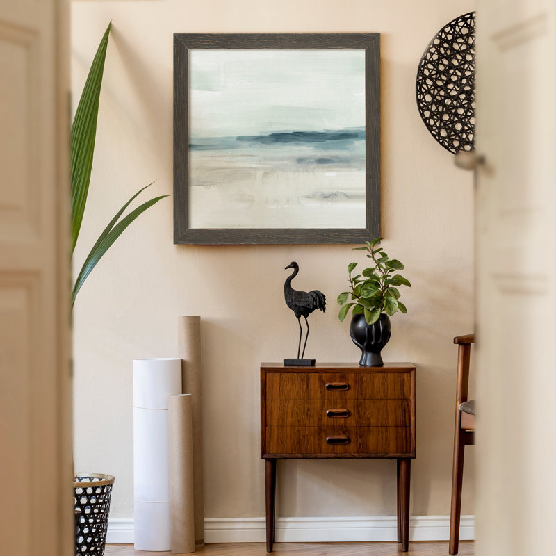 Blue Sands II, reproduction d’art sur toile encadrée, H 17 po x l 17 po x P 1,5 po, gris