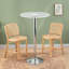 Table de bar à hauteur réglable en acrylique avec base en chrome robuste, plateau rond transparent, conception à piédestal pour recevoir