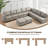 10-Piece Modern Upholstered Sectional Sofa-767661102-767661103
