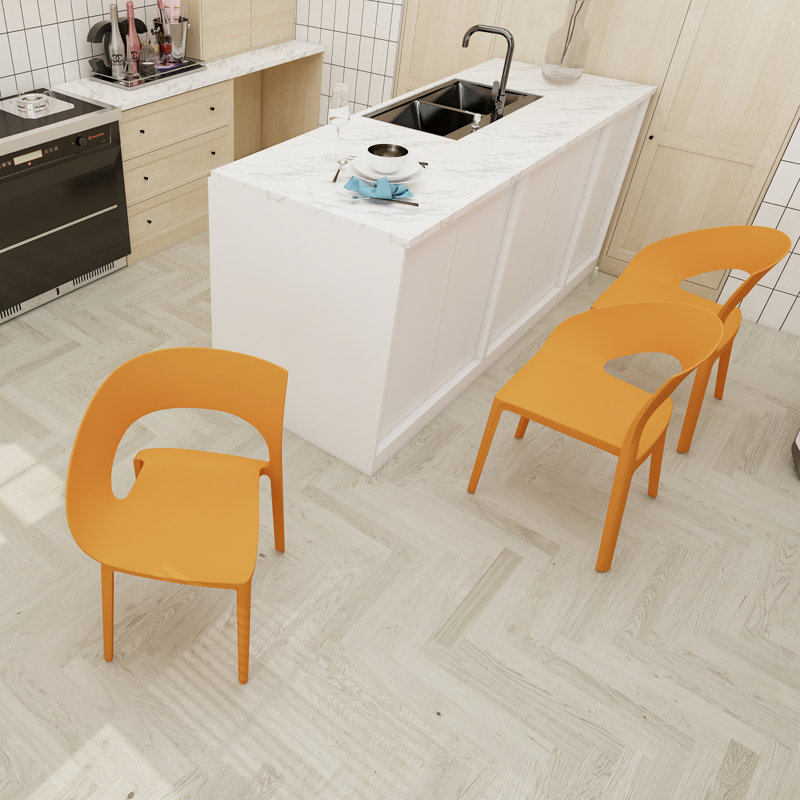 Chaise d'appoint en polypropylène, Orange tropical