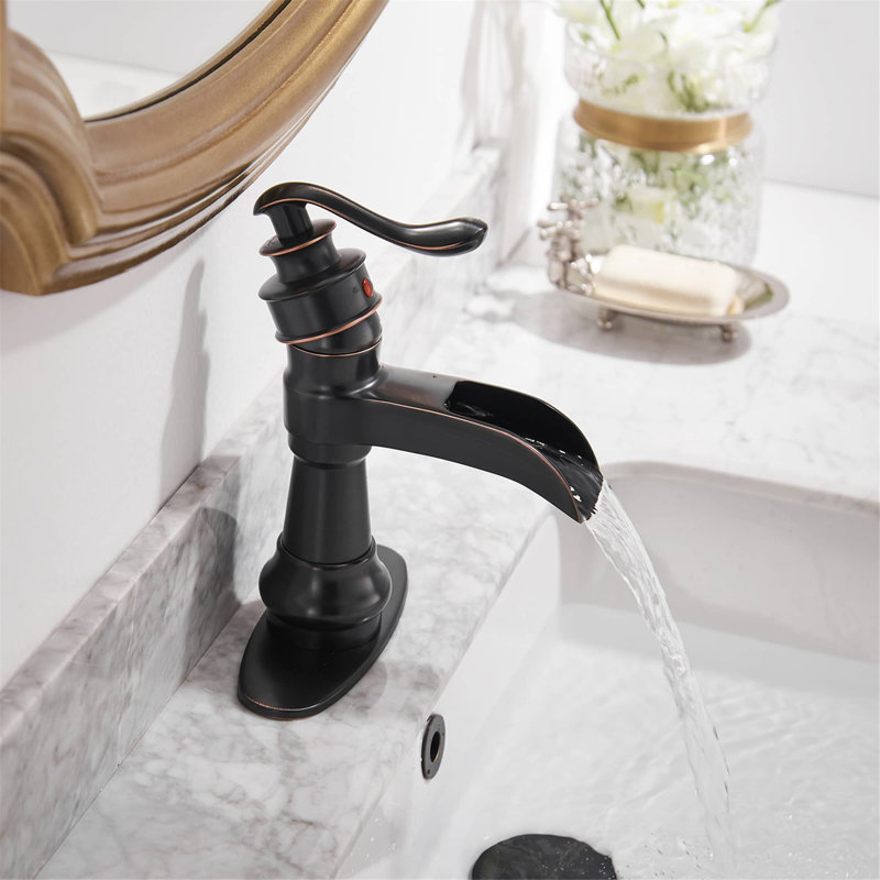 Robinet de salle de bain à un trou, Bronze huilé