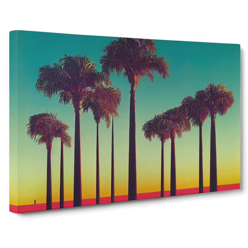 Charming Palm Trees - Wrapped Canvas, 35cm H x 50cm W x 3cm D