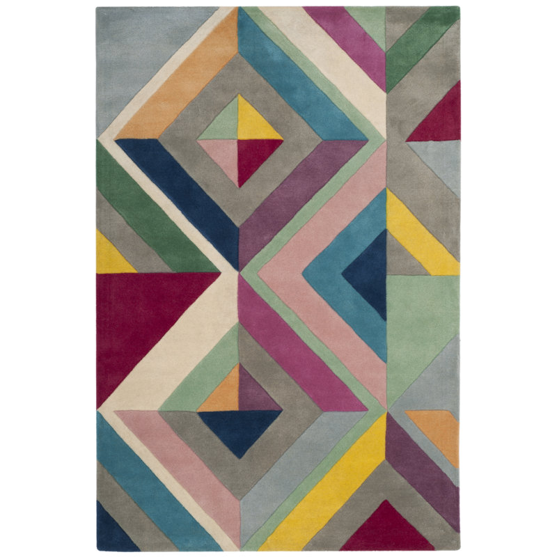 Fifth Avenue Hand-Tufted Gray/Yellow Area Rug, Rectangle 4' x 6'