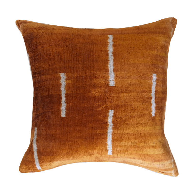 Divri Silk Square Pillow Cover & Insert, Orange Abstract 2