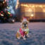 Décoration de Noël festive bouledogue français (pile incluse)-1387761296