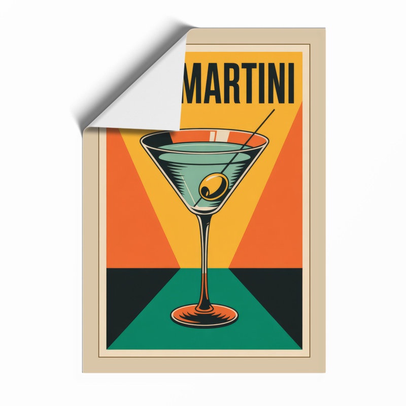 Dry Martini Poster Art Deco - Print, Unframed, A4 - 29.7 x 21.0 cm