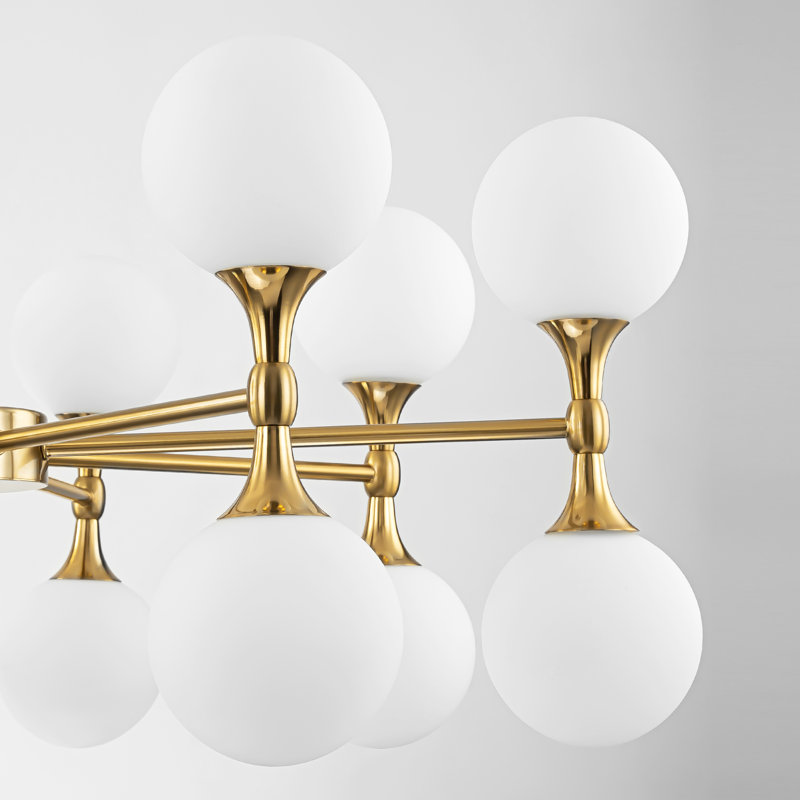 Azucena 16-Light Dimmable Sputnik Sphere Chandelier, Gold