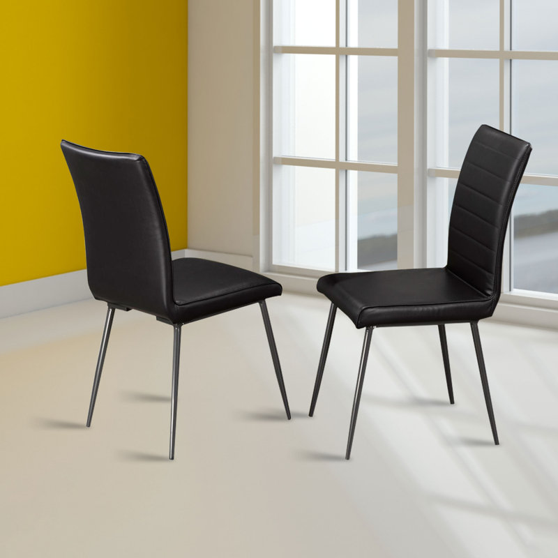 Chaises en similicuir noir (2 chaises)