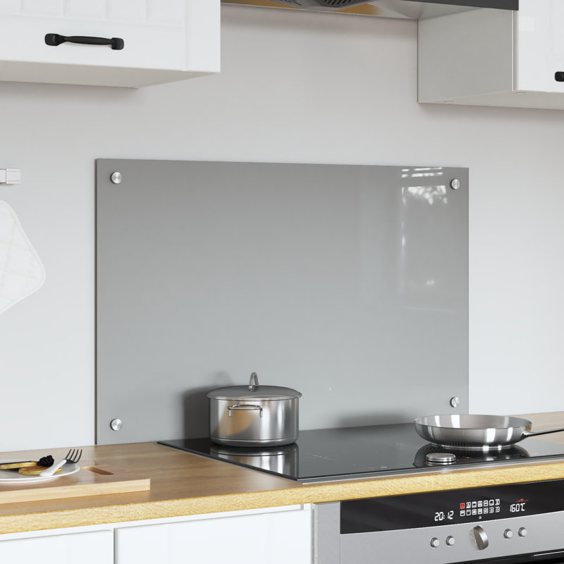 Kitchen Backsplash Tempered Glass, 50 x 70 cm, Grey
