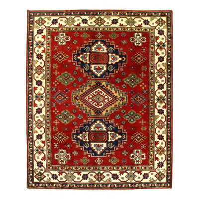 Tapis en laine d'agneau rectangulaire unique 8 pi 1 po x 9 pi 11 po Gueda