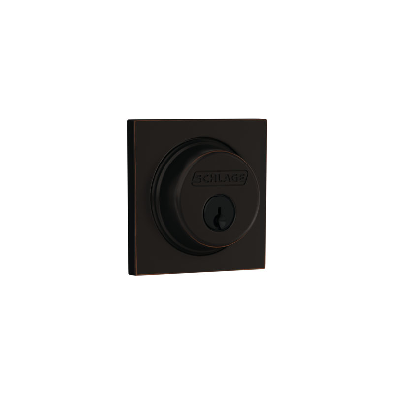 Single Cylinder Deadbolt with Collins Trim, Aged Bronze