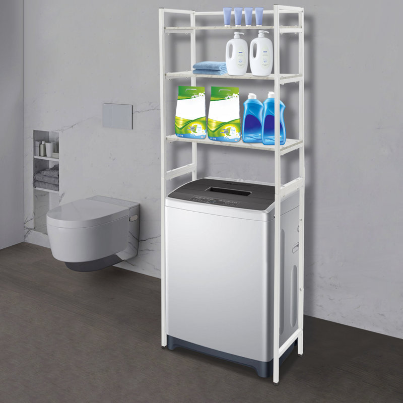 Étagère de salle de bain Irvan, Naturel / blanc