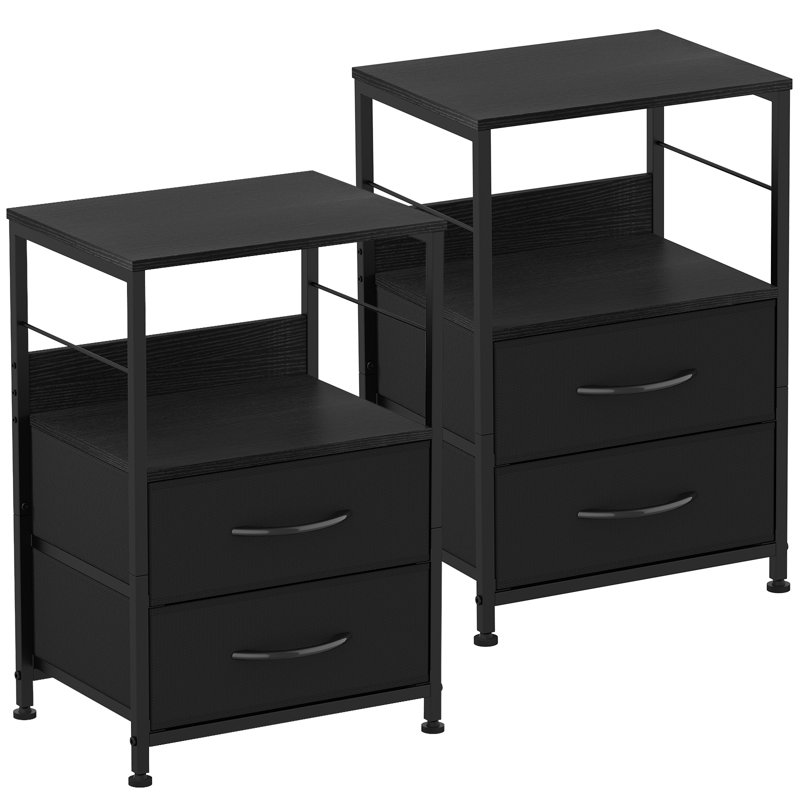Vem 2 - Drawer End Table Set, Black