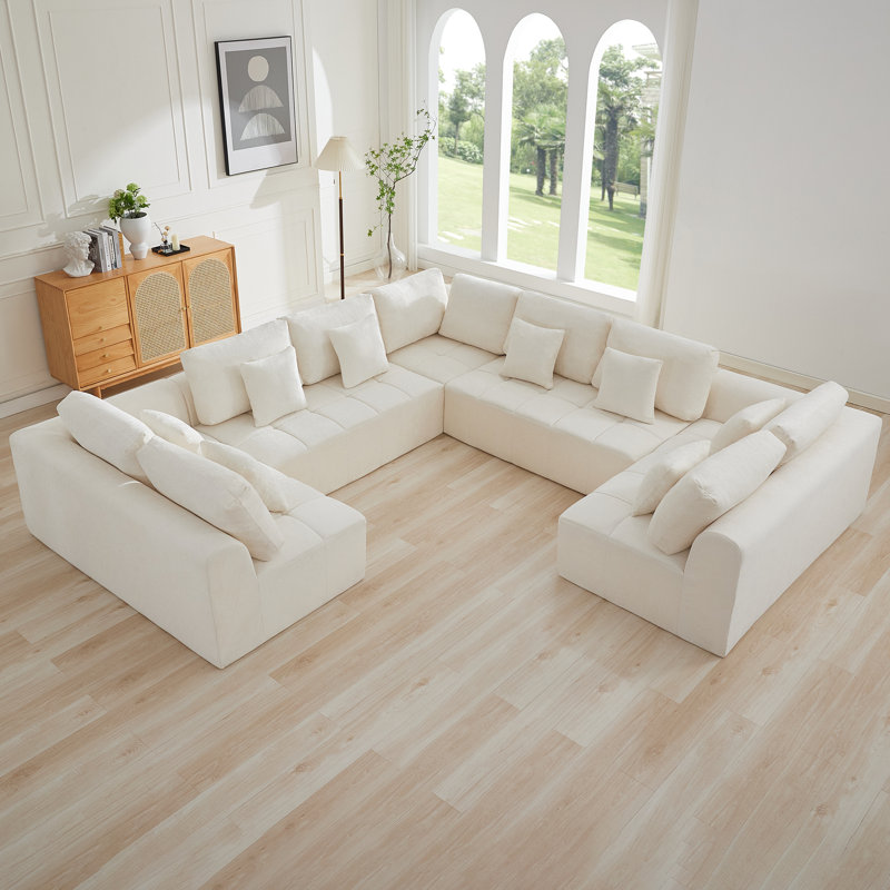Canapé modulaire surdimensionné de 137,9 po, canapé de nuage modulaire compressé avec mousse à mémoire de forme, aucun assemblage requis