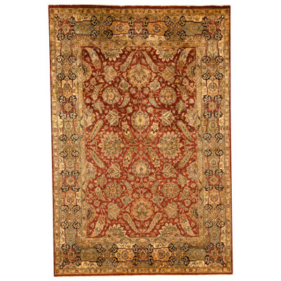 High-Quality Hand-Knotted Red And Black Area Rug