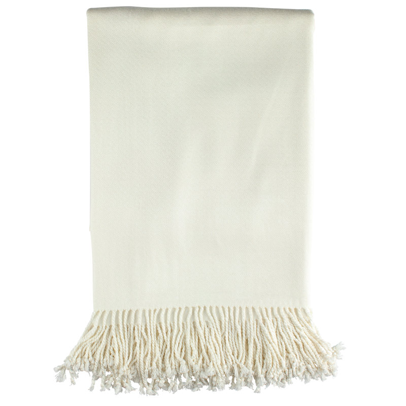 Pasha Hand Woven Throw Blanket, Gardenia