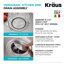 Évier de cuisine à simple cuve encastrable en acier inoxydable de calibre 16 L 33 po Dex ™ KRAUS